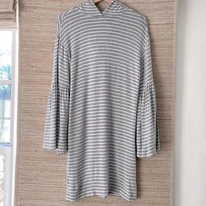 Lou & Grey striped “Terry Cloth” hooded cozy dress size small